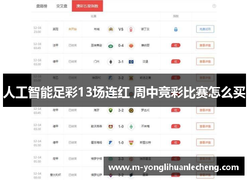 人工智能足彩13场连红 周中竞彩比赛怎么买